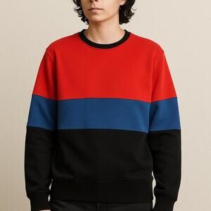Original Use Colorblock Sweatshirt (Men’s L) – Red/Blue/Black